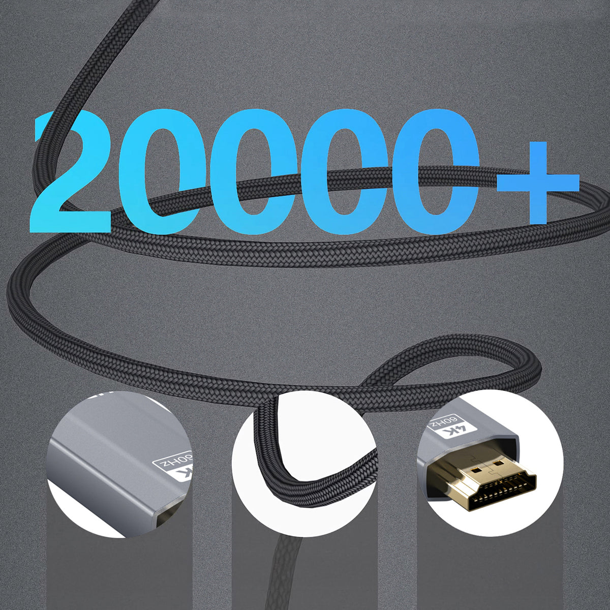 Wozinsky WCCH-01 USB-C - HDMI 4K 60Hz kabelis 1,8m - juodas -- Video Cables