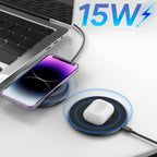 Wozinsky indukcinis įkroviklis WLI-01Y 15W Qi su USB-C laidu - juodas
