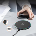 Wozinsky indukcinis įkroviklis WLI-01Y 15W Qi su USB-C laidu - juodas