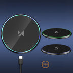 Wozinsky indukcinis įkroviklis WLI-01Y 15W Qi su USB-C laidu - juodas