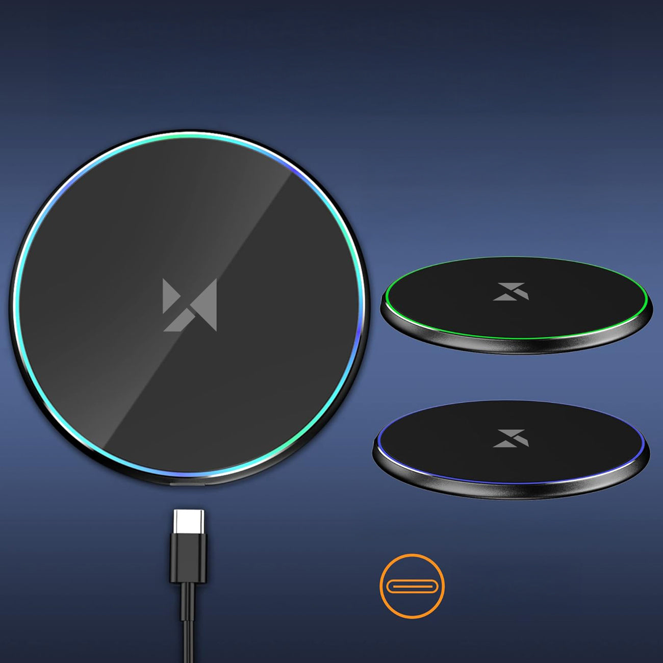 Wozinsky indukcinis įkroviklis WLI-01Y 15W Qi su USB-C laidu - juodas