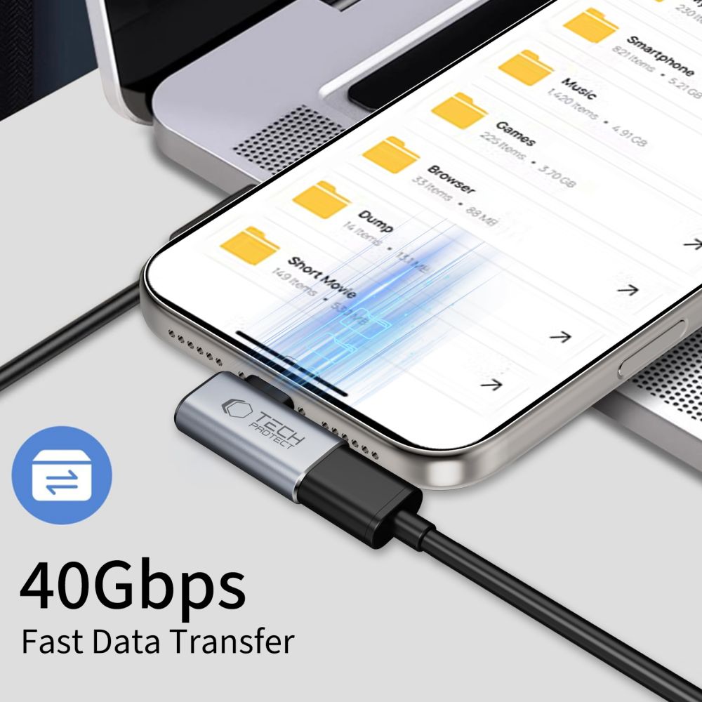 Tech-Protect Ultraboost AA01 USB-C kampinis adapteris – pilkas -- USB Adapters
