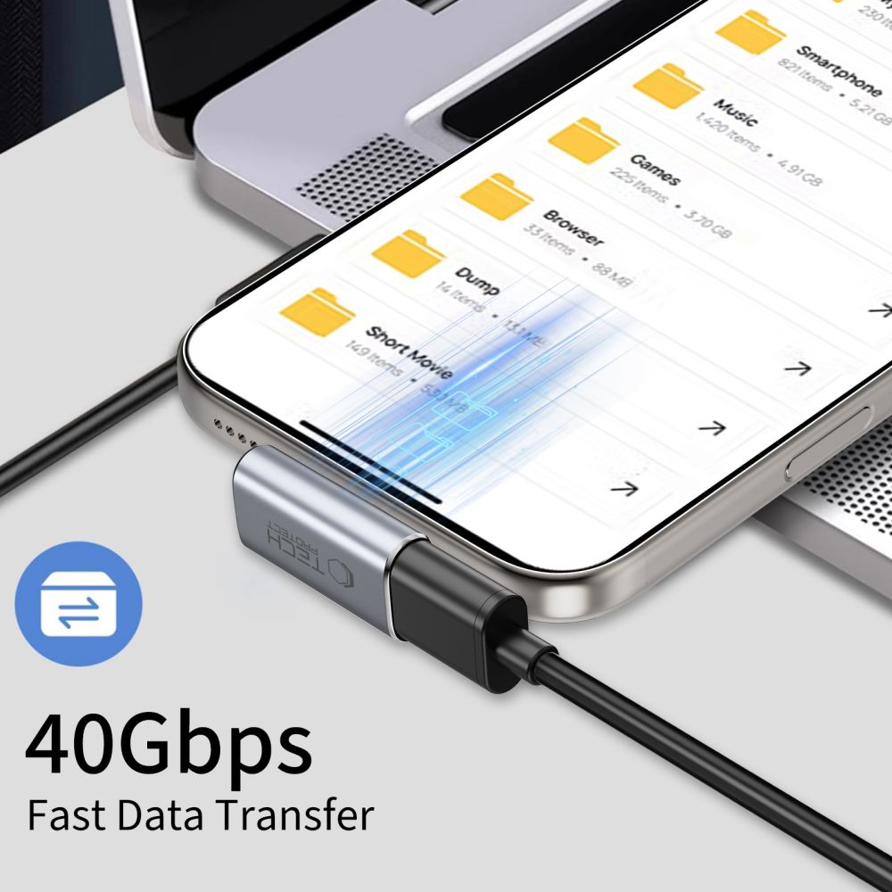 Tech-Protect Ultraboost AA03 USB-C kampinis adapteris – pilkas -- USB Adapters