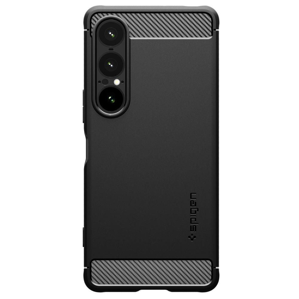 Spigen tvirtas šarvų dėklas, skirtas Sony Xperia 1 VII – matinė juoda -- Sony Xperia 1 VII