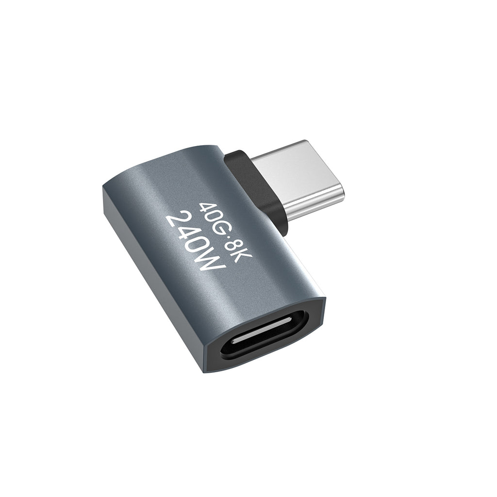 Wozinsky WPKB-01 USB-C - USB-C 40Gb/s 240W 8K OTG šoninis kampuotas adapteris - pilka -- USB Adapters