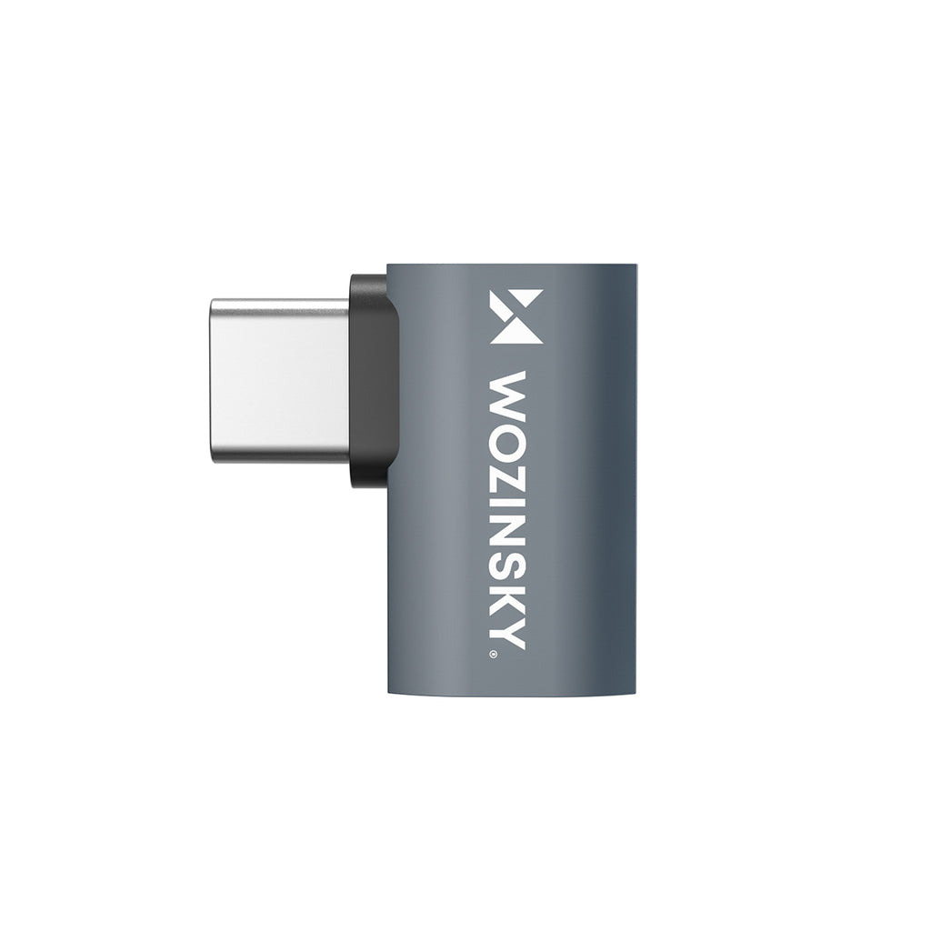 Wozinsky WPKB-01 USB-C - USB-C 40Gb/s 240W 8K OTG šoninis kampuotas adapteris - pilka -- USB Adapters