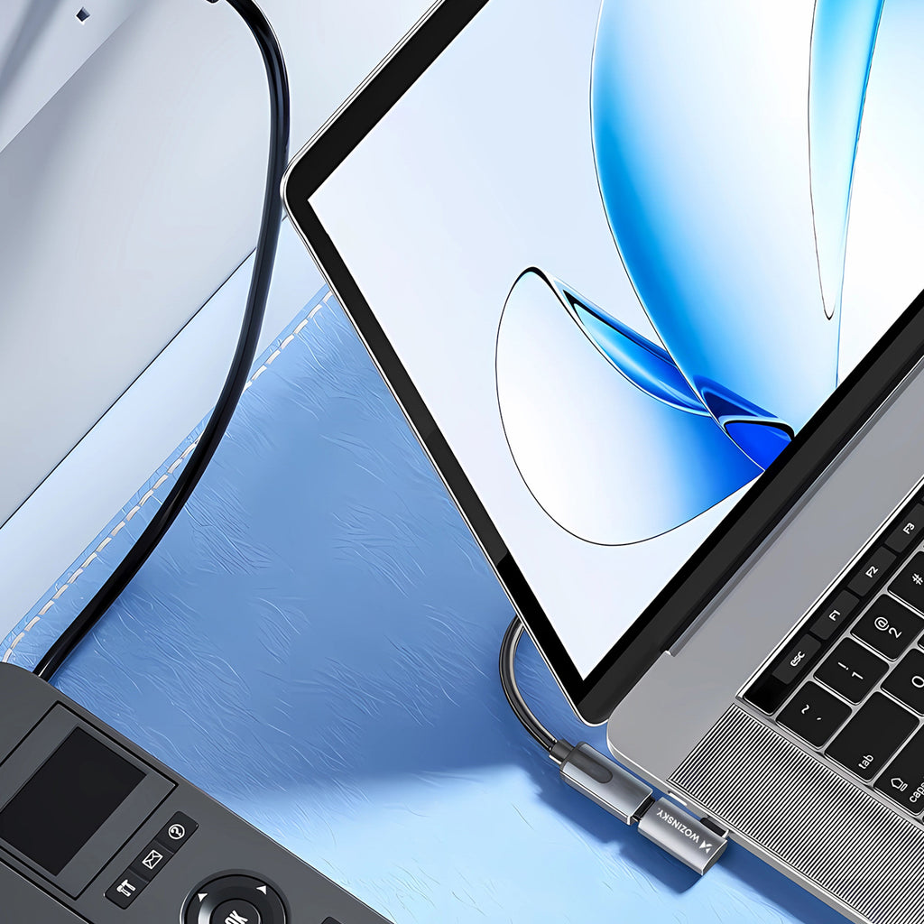 Wozinsky WPKB-01 USB-C - USB-C 40Gb/s 240W 8K OTG šoninis kampuotas adapteris - pilka -- USB Adapters
