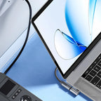 Wozinsky WPKB-01 USB-C - USB-C 40Gb/s 240W 8K OTG šoninis kampuotas adapteris - pilka -- USB Adapters