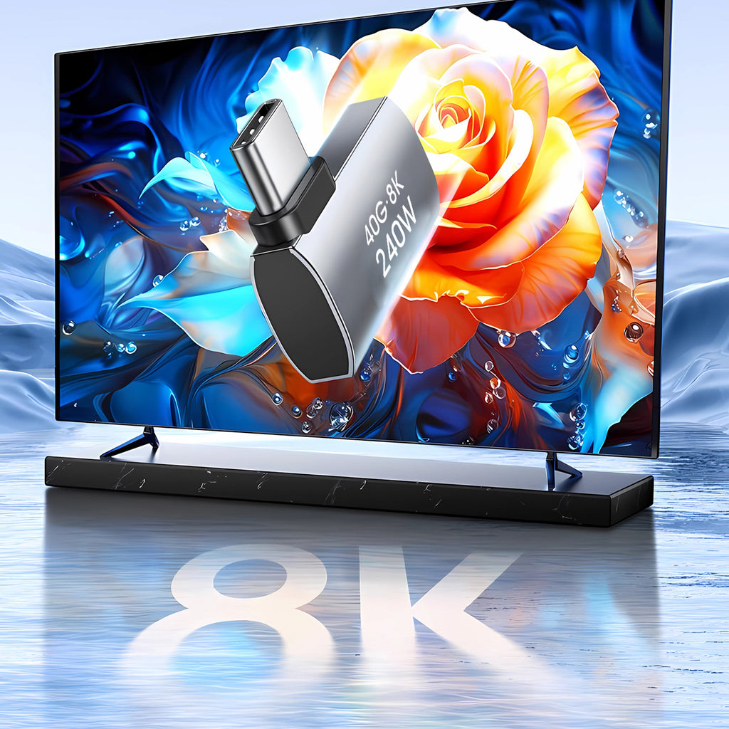 Wozinsky WPKB-01 USB-C - USB-C 40Gb/s 240W 8K OTG šoninis kampuotas adapteris - pilka -- USB Adapters