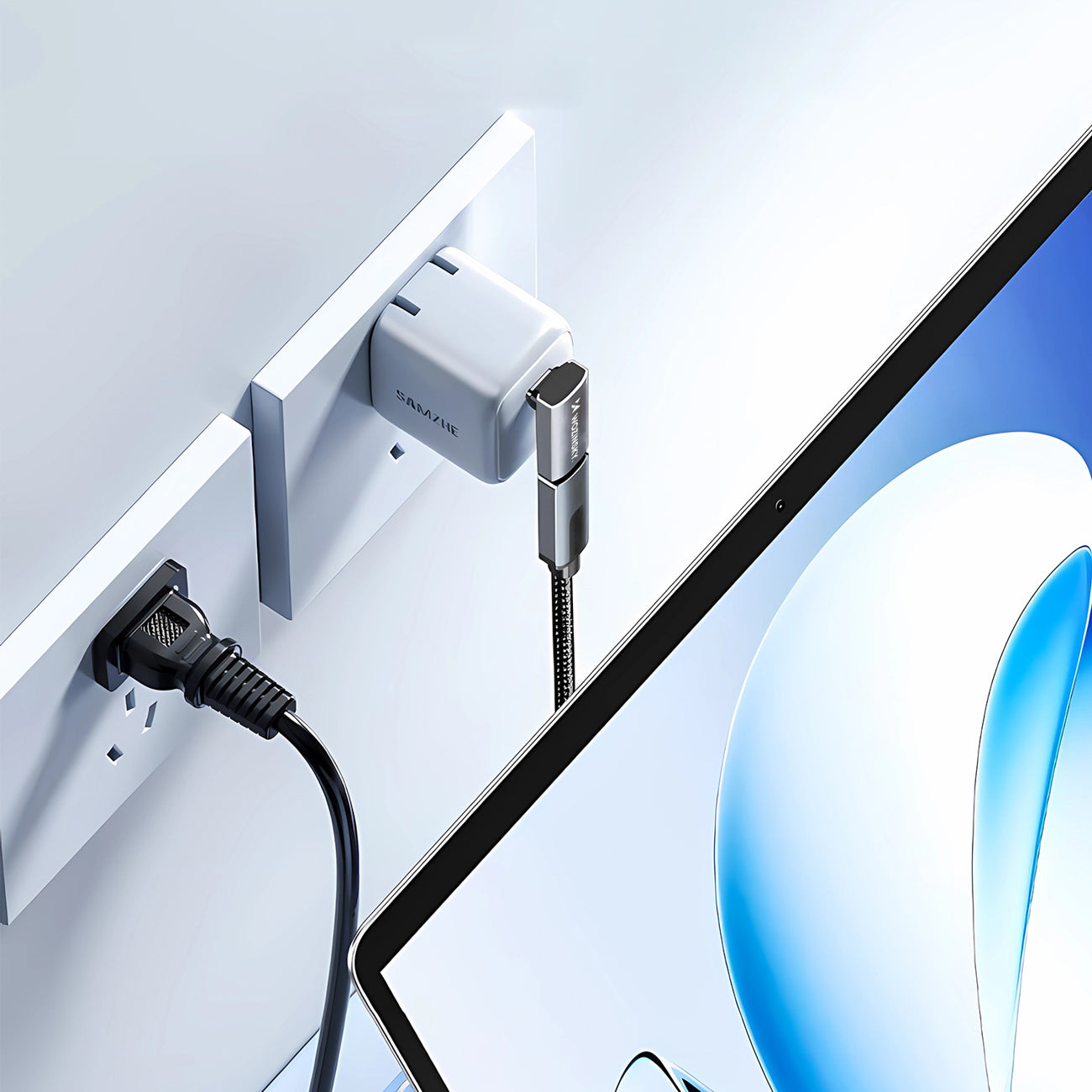 Wozinsky WPKF-01 USB-C – USB-C 40Gb/s 240W 8K OTG kampinis adapteris – pilkas