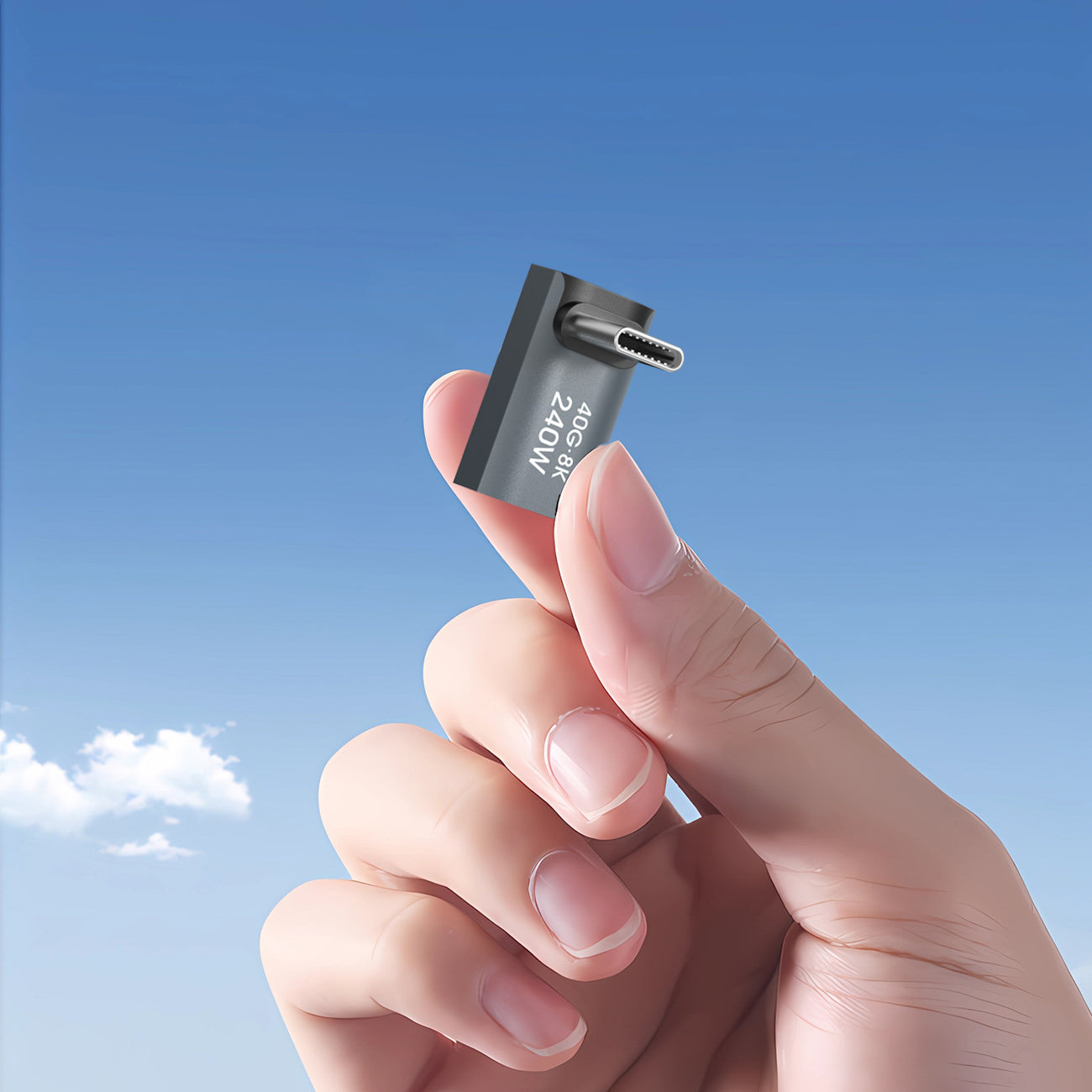 Wozinsky WPKF-01 USB-C – USB-C 40Gb/s 240W 8K OTG kampinis adapteris – pilkas