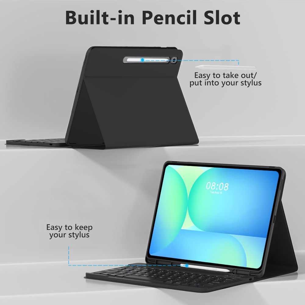 Tech-Protect dėklas su klaviatūra Galaxy Tab S10 FE+ – juodas -- Samsung Galaxy Tab S10 FE+