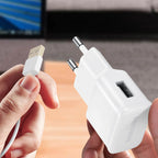 Samsung EP-TA200EWE USB-A 15W sieninis įkroviklis su EP-DR140AWE USB-A - USB-C laidu (OOB Bulk - pakaitinė pakuotė) - baltas
