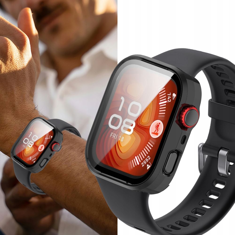 Tech-Protect Defense dėklas su stiklu Huawei Watch Fit 4 – skaidrus -- Huawei Watch Fit 4