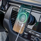 Wozinsky WUSQ-01 automobilinis laikiklis su Qi įkrovikliu, suderinamas su MagSafe juodas