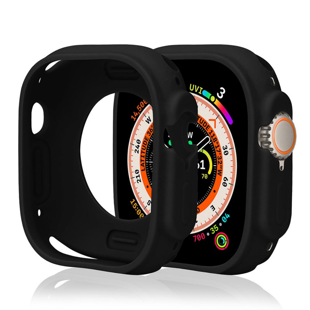 Silikoninis Apple Watch 44 mm dėklas – juodas -- Apple Watch 4 44 mm