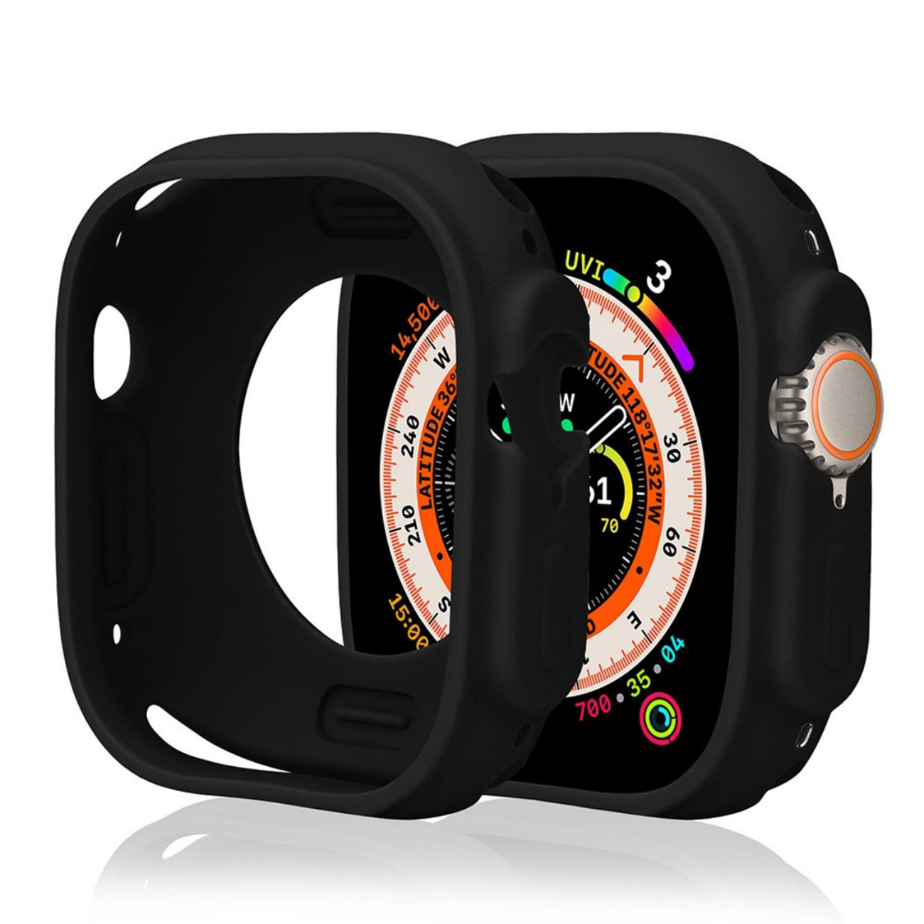 Silikoninis Apple Watch 44 mm dėklas – juodas -- Apple Watch 4 44 mm