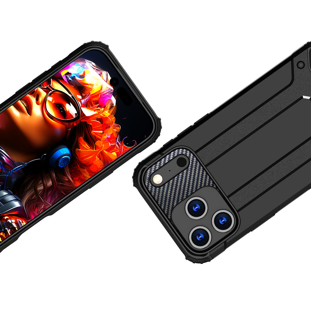 Hybrid Armor dėklas iPhone 17 Pro – juodas