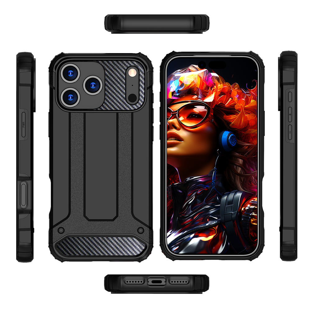 Hybrid Armor dėklas iPhone 17 Pro – juodas