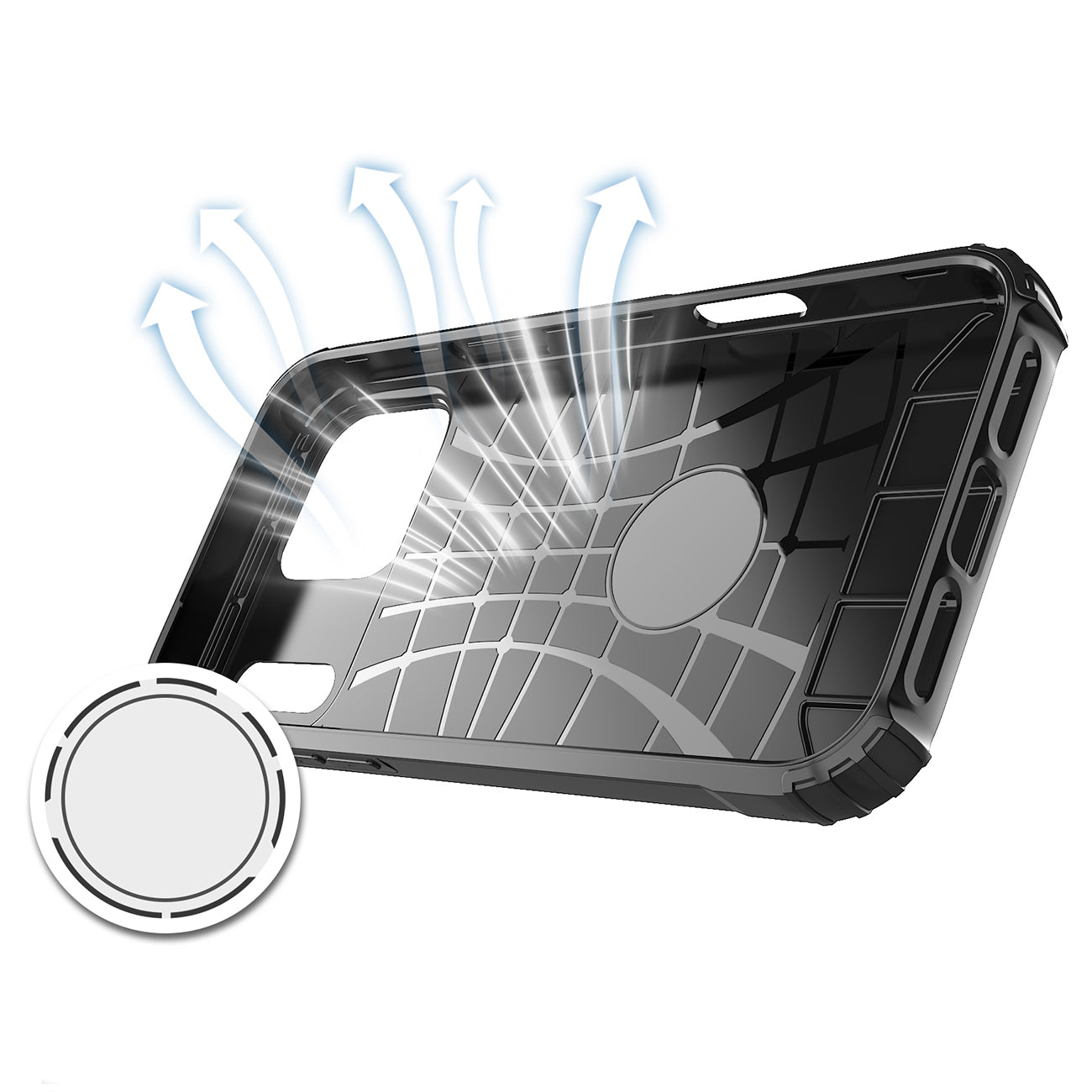 Hybrid Armor dėklas iPhone 17 Pro – juodas