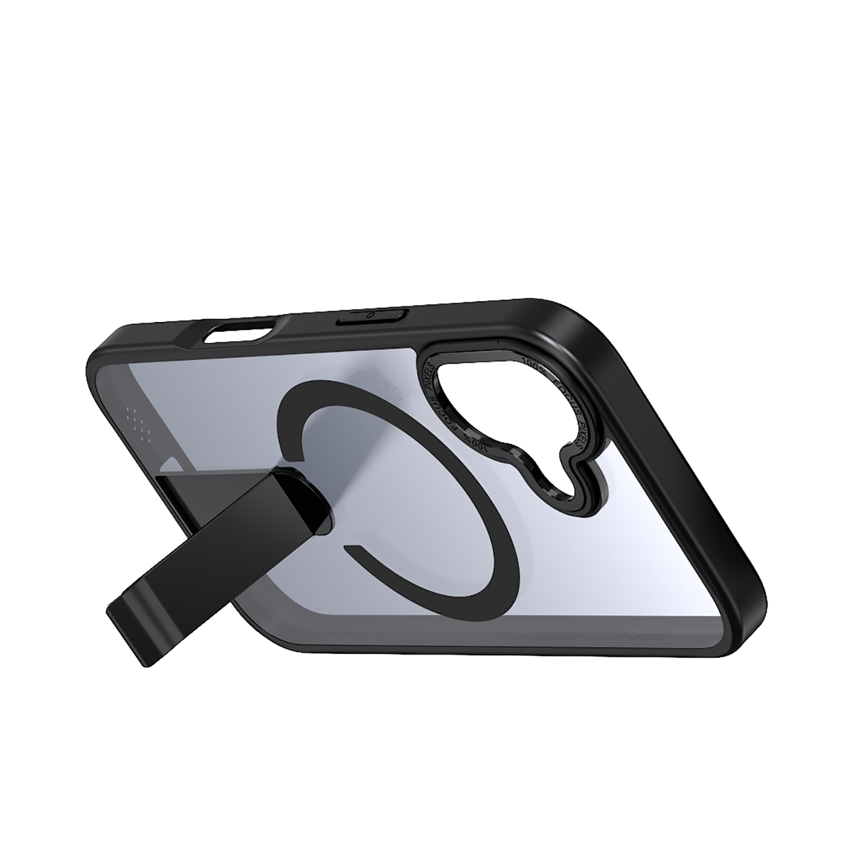 Hybrid Armor X dėklas iPhone 17 su MagSafe suderinamu stovu - juodas