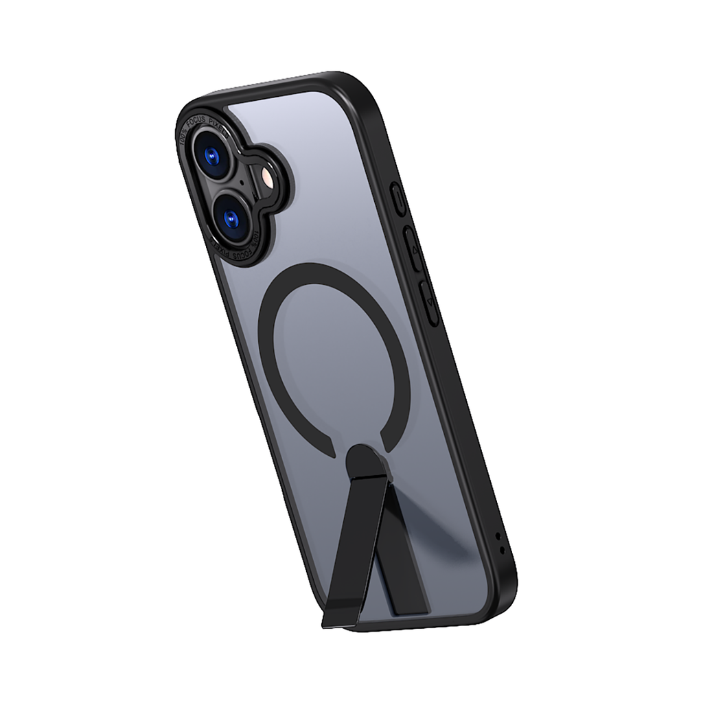 Hybrid Armor X dėklas iPhone 17 su MagSafe suderinamu stovu - juodas