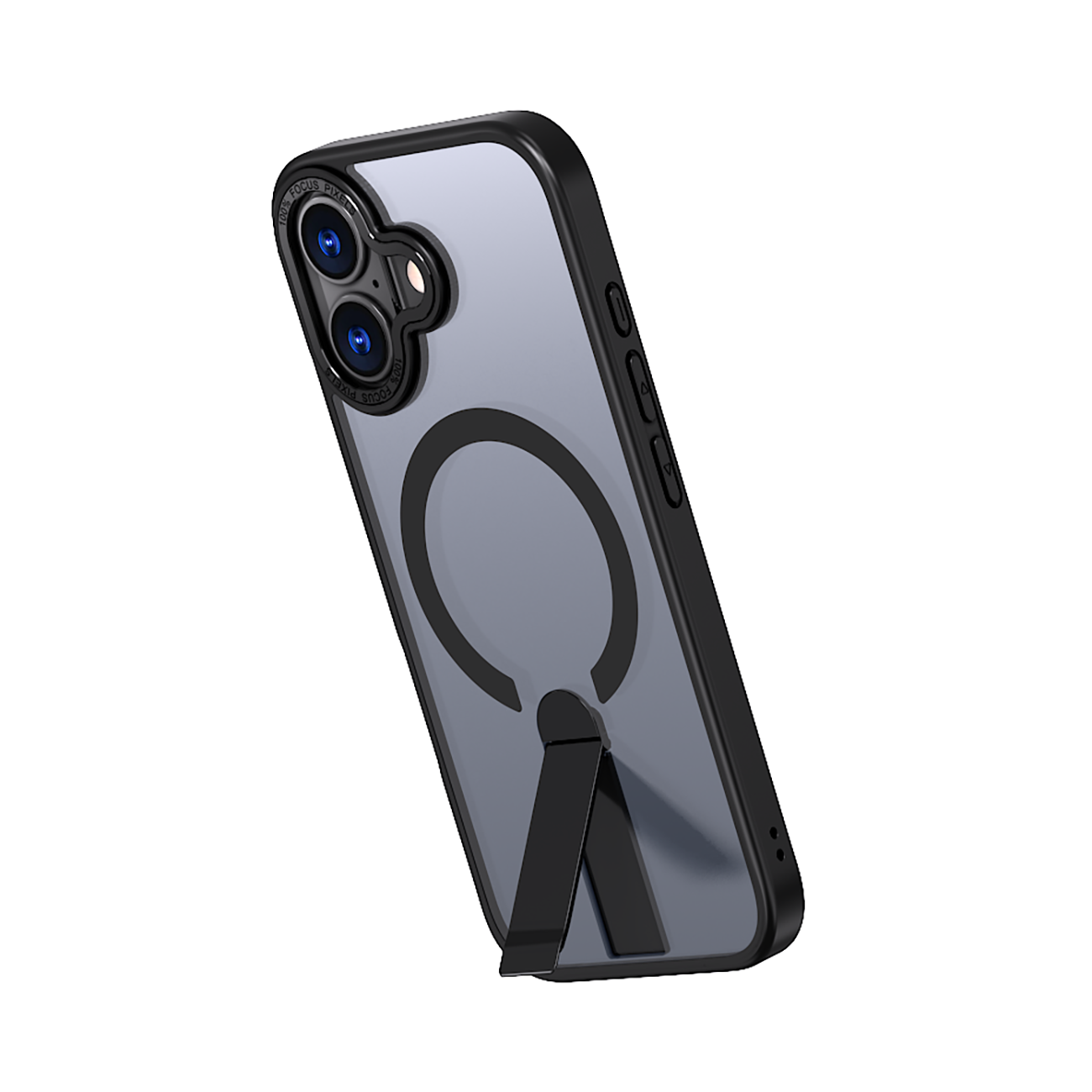 Hybrid Armor X dėklas iPhone 17 su MagSafe suderinamu stovu - juodas