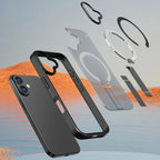 Hybrid Armor X dėklas iPhone 17 su MagSafe suderinamu stovu - juodas