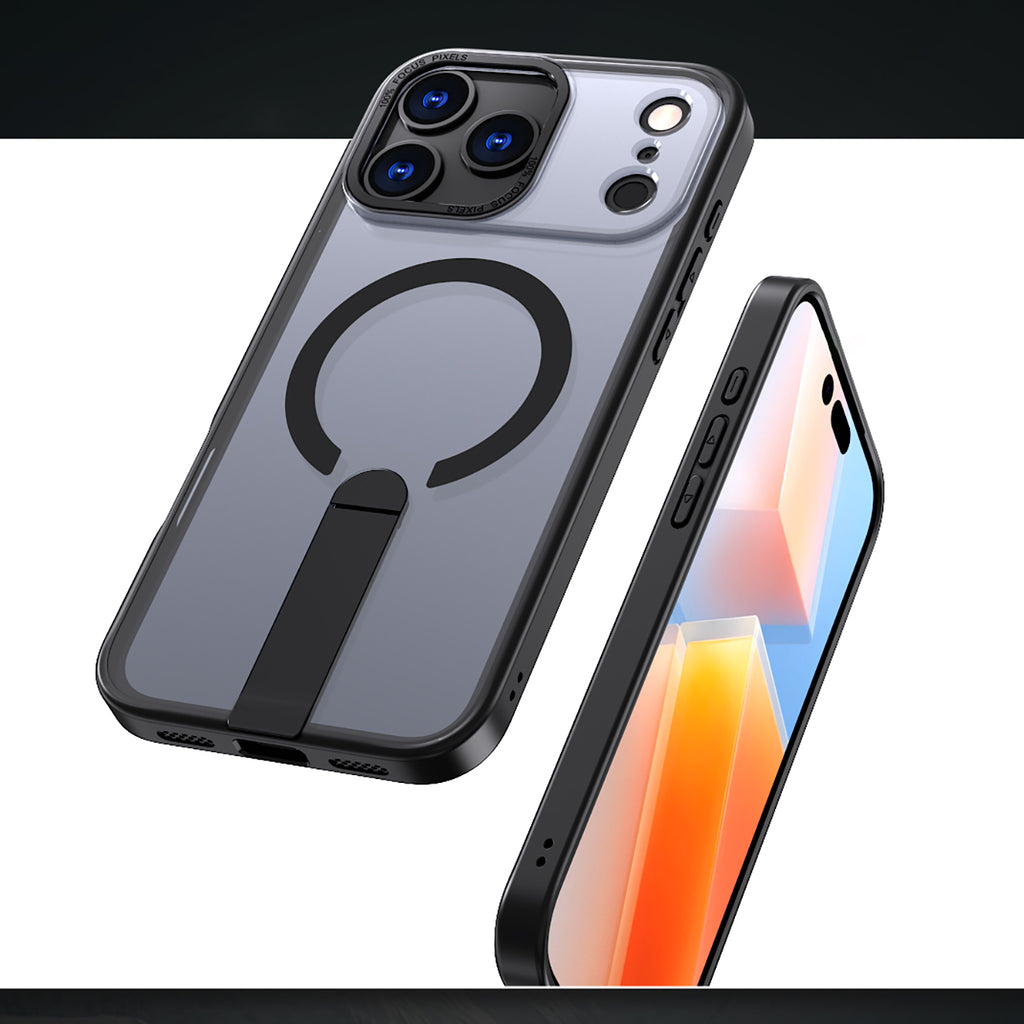 Hybrid Armor X dėklas, skirtas iPhone 17 Pro su MagSafe suderinamu stovu - juodas