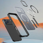 Hybrid Armor X dėklas, skirtas iPhone 17 Pro su MagSafe suderinamu stovu - juodas