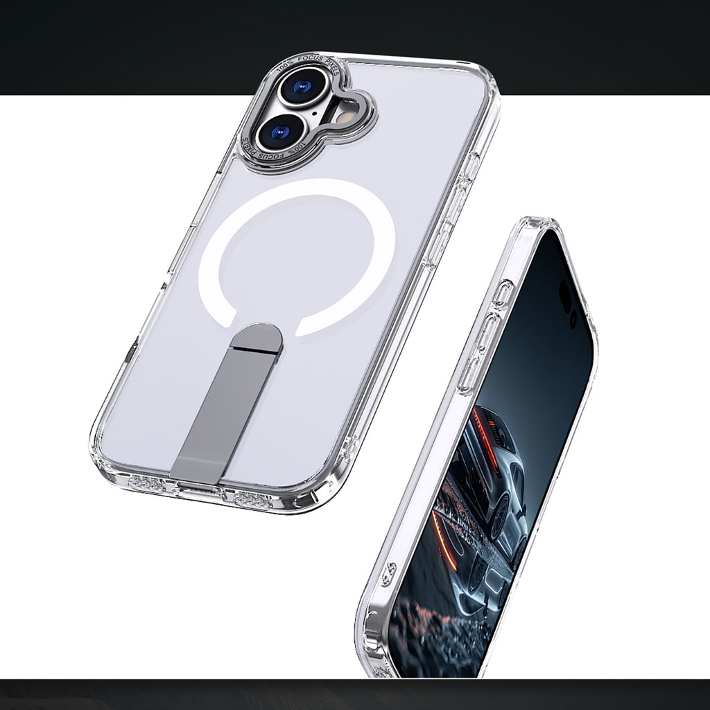 Hybrid Armor X Case iPhone 17 su stovu, suderinamas su MagSafe – skaidrus -- Cell phone cases and covers