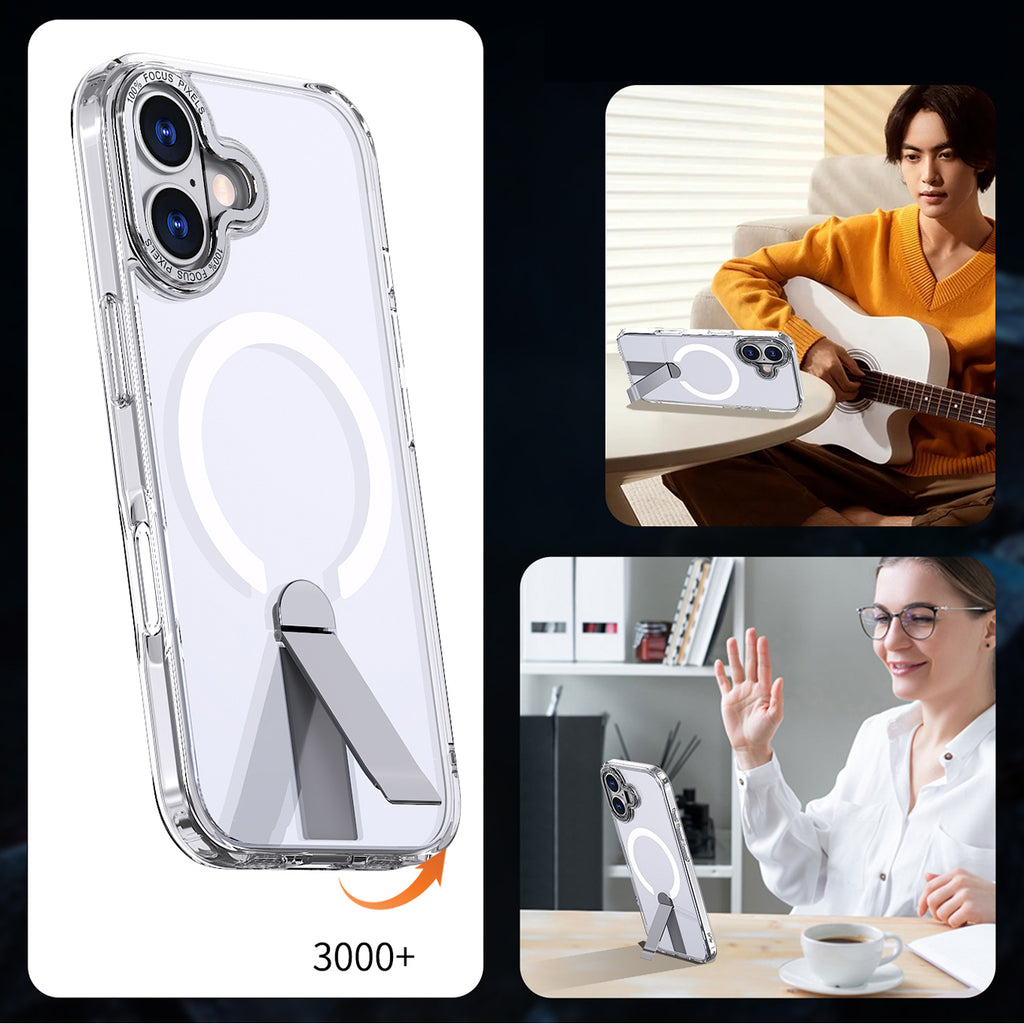 Hybrid Armor X Case iPhone 17 su stovu, suderinamas su MagSafe – skaidrus -- Cell phone cases and covers