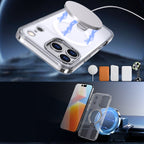 Hybrid Armor X dėklas, skirtas iPhone 17 Pro Max su stovu, suderinamas su MagSafe – skaidrus