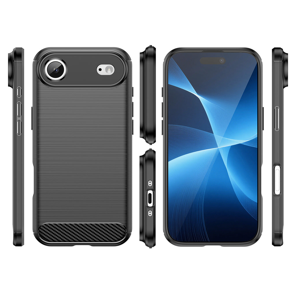 Anglies tekstūros TPU dėklas iPhone 17 Air – juodas -- iPhone 17 Air