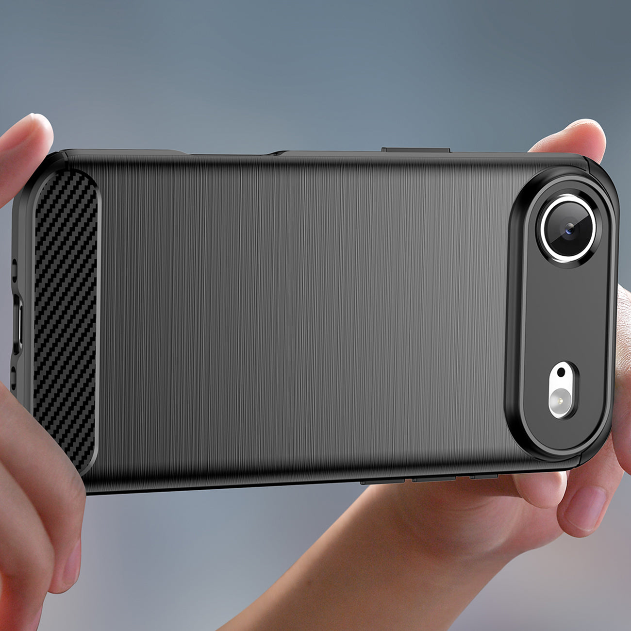 Anglies tekstūros TPU dėklas iPhone 17 Air – juodas -- iPhone 17 Air