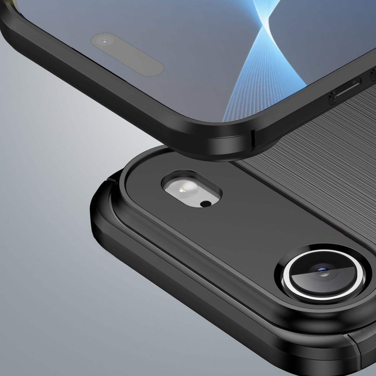 Anglies tekstūros TPU dėklas iPhone 17 Air – juodas -- iPhone 17 Air