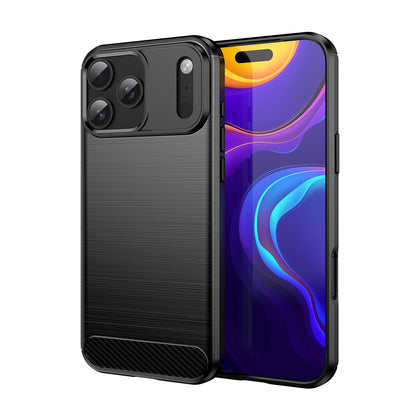 Anglies tekstūros TPU dėklas iPhone 17 Pro Max – juodas -- iPhone 17 Pro Max