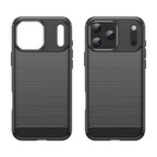 Anglies tekstūros TPU dėklas iPhone 17 Pro Max – juodas -- iPhone 17 Pro Max