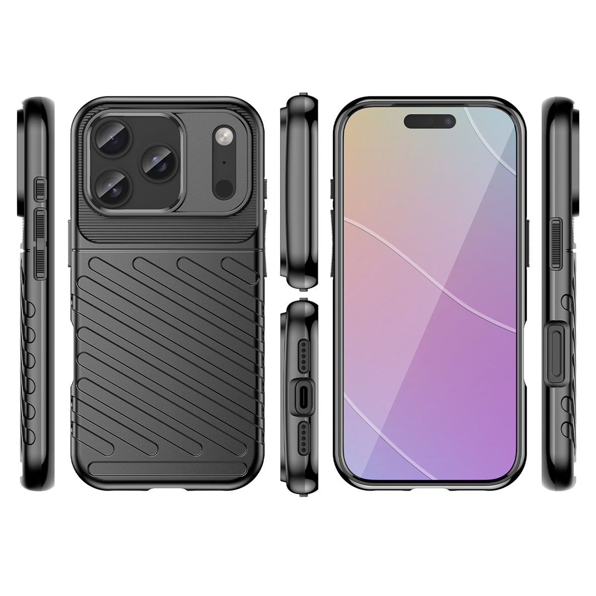 Thunder TPU dėklas iPhone 17 Pro – juodas -- iPhone 17 Pro