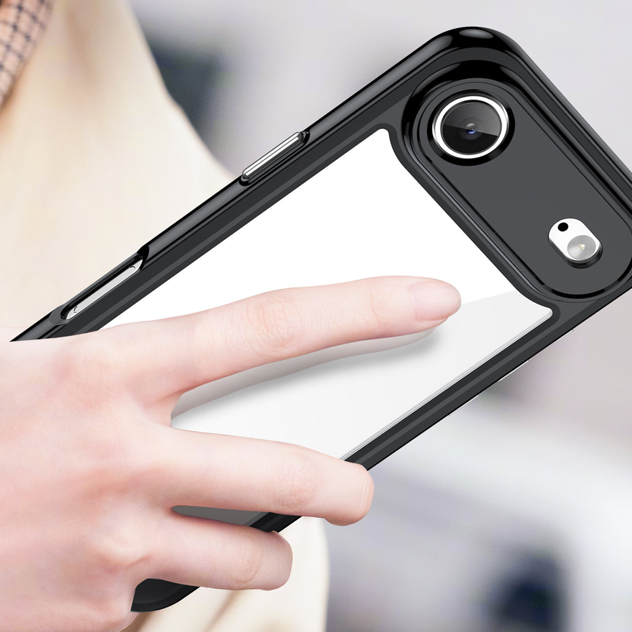 MagSafe dėklas iPhone 17 Air – skaidrus juodas