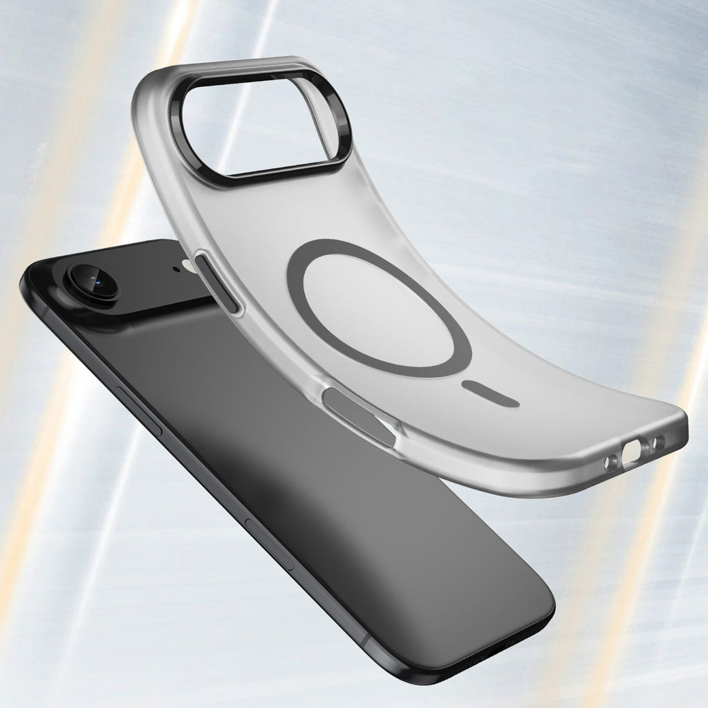 Magnetinis abrazyvinis iPhone 17 oro dėklas, suderinamas su MagSafe - matinė juoda