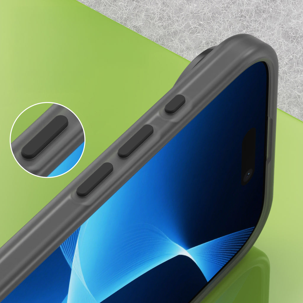 Magnetinis abrazyvinis iPhone 17 oro dėklas, suderinamas su MagSafe - matinė juoda