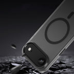 Magnetinis abrazyvinis iPhone 17 oro dėklas, suderinamas su MagSafe - matinė juoda