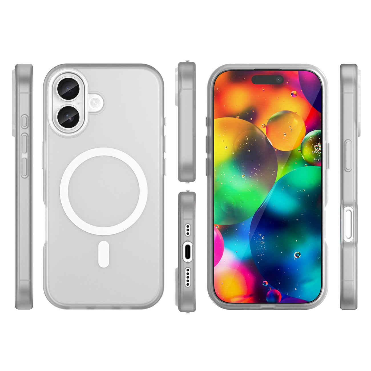 Magnetinis MagSafe dėklas iPhone 17 – matinis baltas