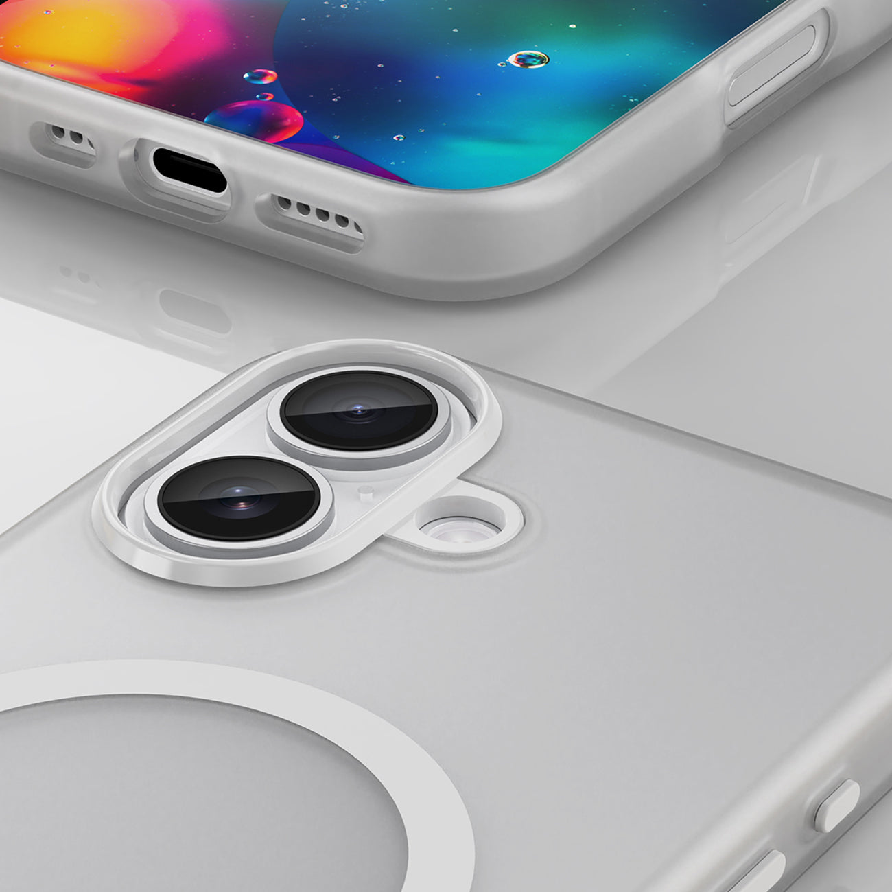 Magnetinis MagSafe dėklas iPhone 17 – matinis baltas