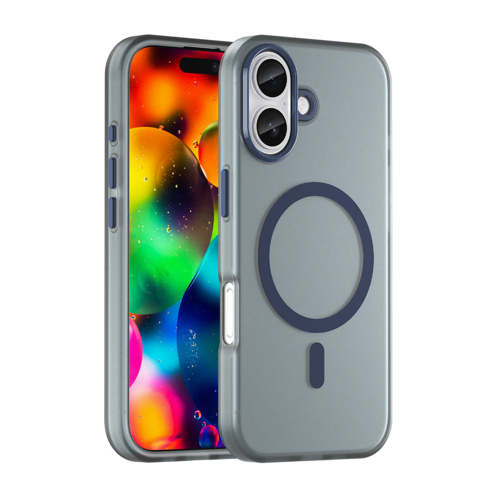 Magnetinis abrazyvinis iPhone 17 dėklas, suderinamas su MagSafe - matinė mėlyna