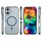Magnetinis abrazyvinis iPhone 17 dėklas, suderinamas su MagSafe - matinė mėlyna