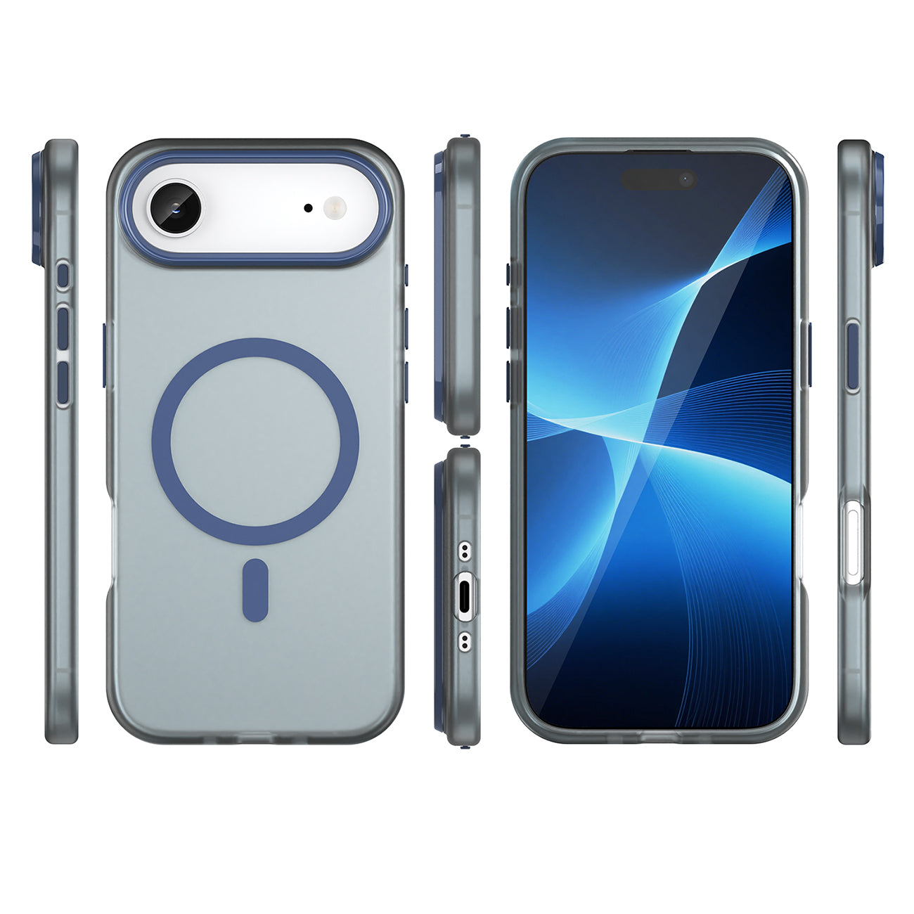 Magnetinis abrazyvas iPhone 17 Air Case Compatible with MagSafe – matinė mėlyna -- Cell phone cases and covers