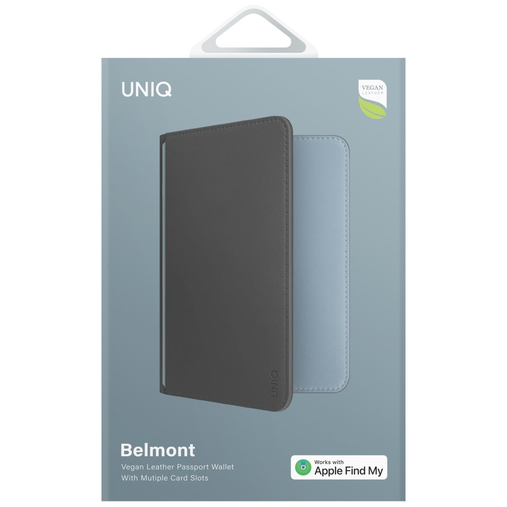 Uniq Belmont paso dėklas su Apple Find My RFID blokavimu pilkai mėlynas -- Cell phone cases and covers