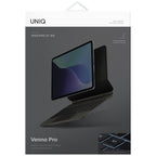 Uniq „Venno Pro“ magnetinis išmanusis dėklas su klaviatūra, skirtas iPad Air 13“ 2024 / 2025 / iPad Pro 13“ 2024 m. – juodas
